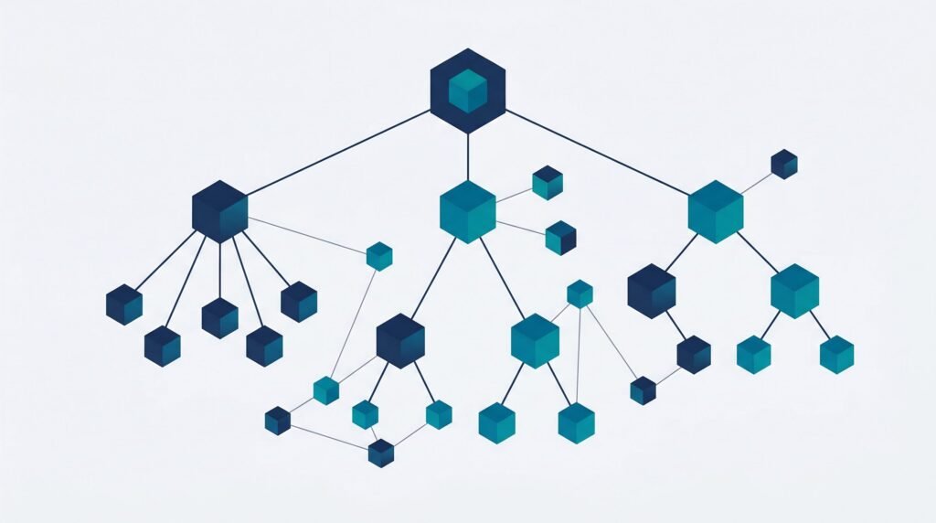 Salesforce team structure org chart showing hierarchical roles and reporting relationships